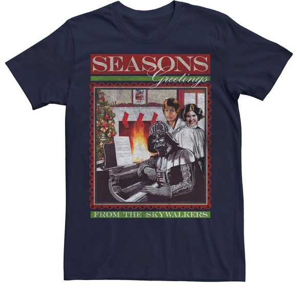 Star Wars Christmas Seasons Greetings from the Skywalkers Size Large Tee Shirt - Picture 1 of 7